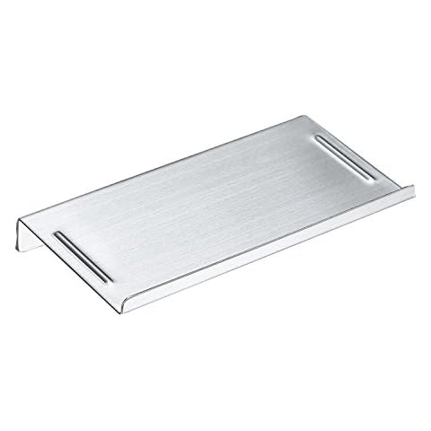 Wellsum Wall Mounted Stainless Steel Bathroom Phone Holder Phone Shelf Anti-Slip Style and Chrome Polished (Brushed Silver) Cover