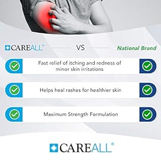 CareAll Hydrocortisone 1%, 1oz Tube (Pack of 4), Maximum Strength Anti-Itch Cream, Relief from Itching and Redness from Bug Bites, Eczema, Psoriasis, Poison Ivy, Oak and Sumac