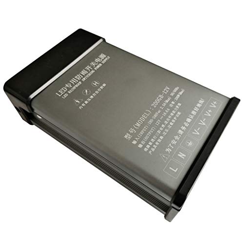 YAYZA! Compact Weatherproof IP53 12V 16.67A 200W Low Voltage LED Driver Transformer Module Universal AC DC Switching Power Supply Indoor Outdoor Adapter