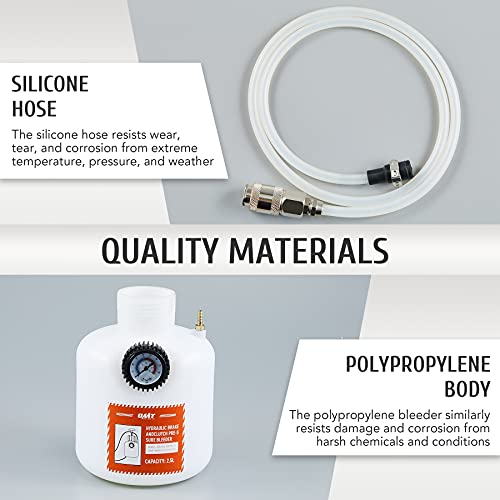Orion Motor Tech Brake Pressure Bleeder, European Brake Bleeder With Hand Pump, 2.5L Pressure Brake Bleeder With Hose And European Adapter, Manual Brake Fluid Pressure Bleeder #TOP5
