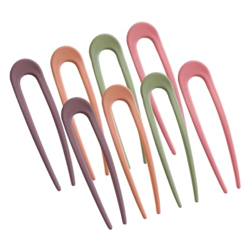 FRCOLOR 8個字型ヘアピン フレンチスル髪留め 和風髪飾り 丸子頭お団子用 簡単装着ヘアフォーク レディース用ヘアアクセサリー