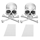 Zerodeko 4 Sätze Teiliges Silberne Schädel Fensteraufkleber Langlebig Umweltfreundlich Auto...
