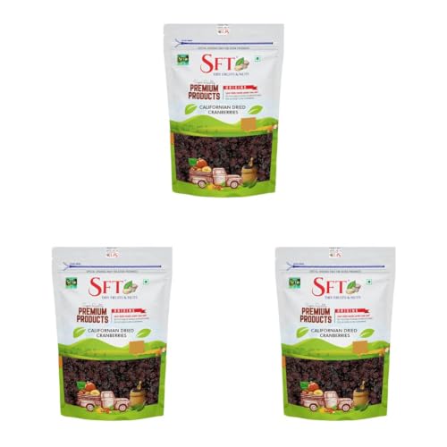 Image of SFT Dried Cranberry I 200 Gram, Pack Of 3 I Dried Fruit, Berries, High Nutrient And Antioxidant No Added Preservatives