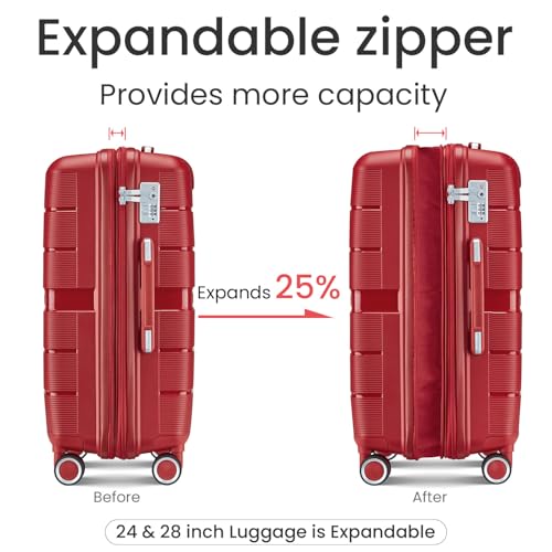 Luggage Sets 4 Piece(14/20/24/28) PP Lightweight & Durable Expandable suitcase2