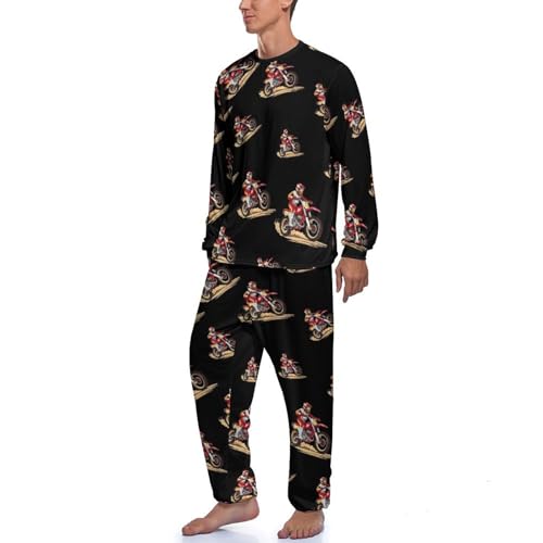 Dirtbike Dirt Bike Novelty Men's Pajama Set Long Sleeve Pjs Sleepwear Top And Pants2