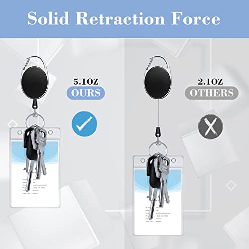 Cton 2 Pack Retractable Badge Holders, Heavy Duty Badge Reel With Clip And Vertical Style Clear Id Card Holders #TOP5