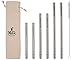 Combo Pack Safer Rounded End Stainless Steel Metal Straws for Mason Jars (6 Pack + Cleaning Brush + Bag)
