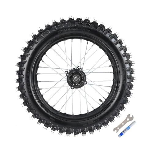 YC Yier 90/100-16 Pit Bike Rear Wheel Knobby Tire & Rim Combo 16 inch Wheel with 15mm Bearing Perfect for Dirt Bikes Pit Bikes Monkey Trail Compatible with XR CRF TTR Apollo Taotao Parts - Thumbnail 5