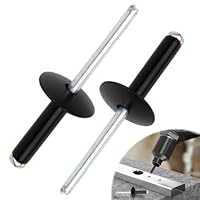 50 Stück Aluminium-Blindnieten mit großem Flansch, 4,8 mm x 20 mm, Blindnieten Alu Nieten Popnieten Set, Pop-Nieten mit Flachkopf Popnieten für Hochfeste Verbindungen in Bau, Auto und Möbel, Schwarz