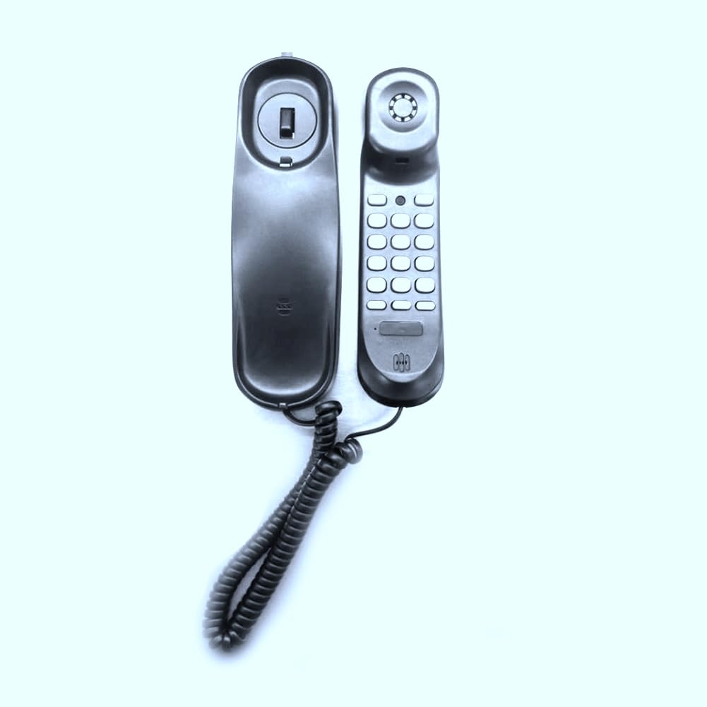 Telefono Da Parete Cablato Piccolo Per Hotel, Casa, Bagno, Scuola E Ufficio: Fisso Nero In ABS, Si Monta A Parete O Si Appoggia, Facile E Resistente