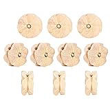 10 accesorios de madera para hacer joyas, tallado en madera de boj, suministros hechos a mano, colgante de hoja de loto natural con patrones tallados, para pulseras, collares,