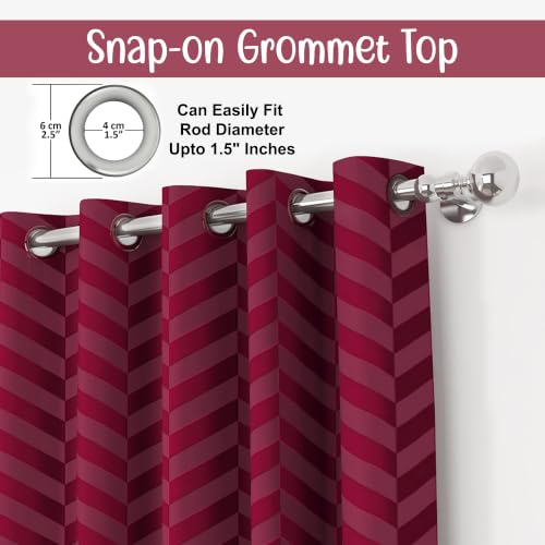 Image of 100% Room Darkening Long Door Curtains 9 Feet, Maroon