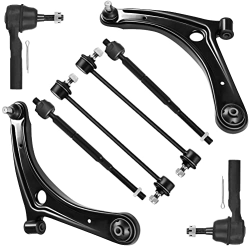 SCITOO 8pcs Front Lower Control Arm Ball Joint Suspension Kit fit 2007-2012 for Dodge Caliber 2007-2017 for Jeep Compass Patriot with Sway Bar Link Tie Rod End K620066 K620065