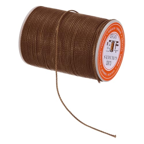 Cordón encerado MECCANIXITY 0.8mm 60 yardas marrón oscuro miniatura 1