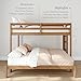 Grain & Grove Bear Twin Over Full Bunk Bed, Sturdy Bunk Bed Frame for Kids, Plywood Bunk with Ladder, Guardrail, and Slats, No Box Spring Required, Oak Embossed Pecan