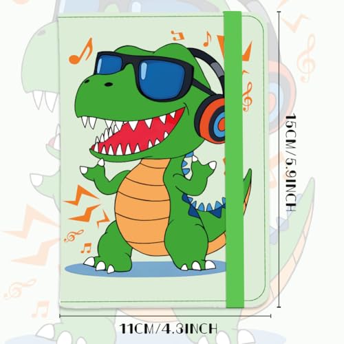 Dinosaur Passport Holder Cover Cute Green Travel Wallet Passport Case with Credit Card Slots for Women Men Travelling Essentials for Flying2