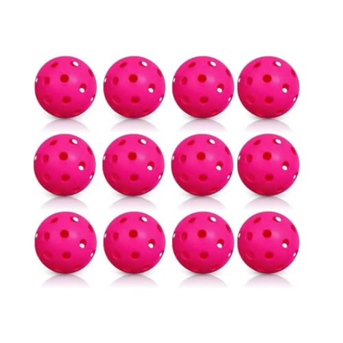 Kerozoo Neon Pink Honeycomb Pickle Balls Outdoor 40 Holes - Durable High Hard Fast Bounce USAPA Approved - True Flight Tournament Pickle Ball - 6Pack - Accessories for Sports&Entertainment Play