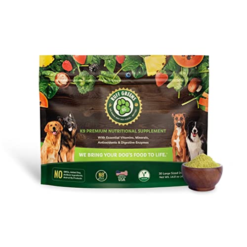 Ruff Greens - Vitamin & Mineral Supplement, Nutritional Support For Dogs, Probiotics For Dogs, Dog Vitamin Powder, Nutritionally Pure Superfood For Pets, 14.8 Ounce #TOP1