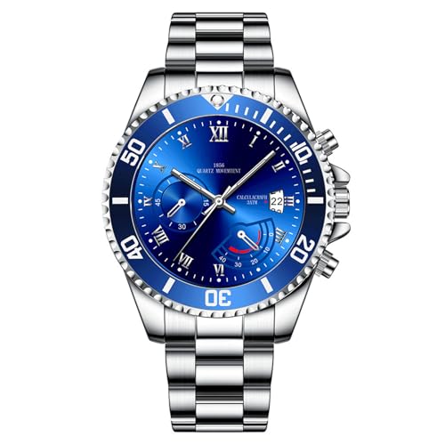 Imagen de JOATVEE Reloj cronógrafo de acero inoxidable para hombre