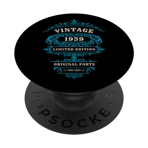 VINTAGE COMPLEANNO BLU 1959, RICAMBI ORIGINALI, EDIZIONE LIMITATA PopSockets PopGrip Intercambiabile
