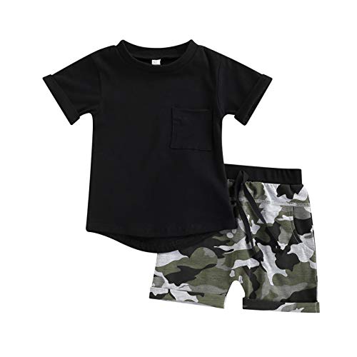Image of Goelsakurara Newborn Infant Baby Summer Clothes Girl Boy Striped T-Shirt Top Shorts Pants 2Pcs Casual Outfit Set