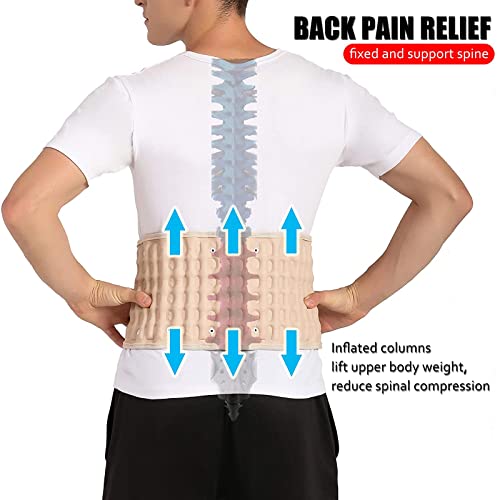 Cinturón de Soporte Lumbar de descompresión, Faja Lumbar para aliviar el Dolor Lumbar - Dispositivo de tracción de Aire Lumbar para Que Mujeres y Hombres se estiren