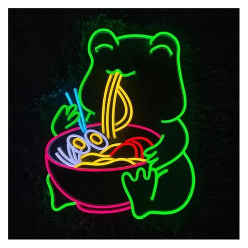 Lampe grenouille ramen au néon LED, veilleuse murale durable et cosy