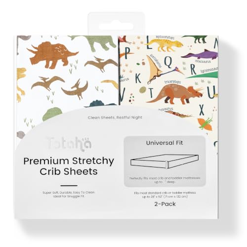 Image of Crib Sheets Fitted, Buttery Soft Baby Crib Sheets for Boys and Girls - Stretchy Microfiber Crib Mattress Sheet 2-Pack