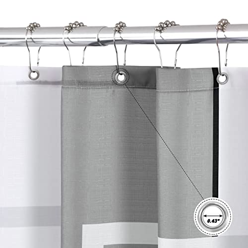 Blue Shower Curtain Set With Hooks Blue And White Shower Curtains For Bathroom Fabric Grey Shower Curtain Abstract Geometric Bath Curtains Decorative Gray Shower Curtain Water Repellent 72X72 #TOP4