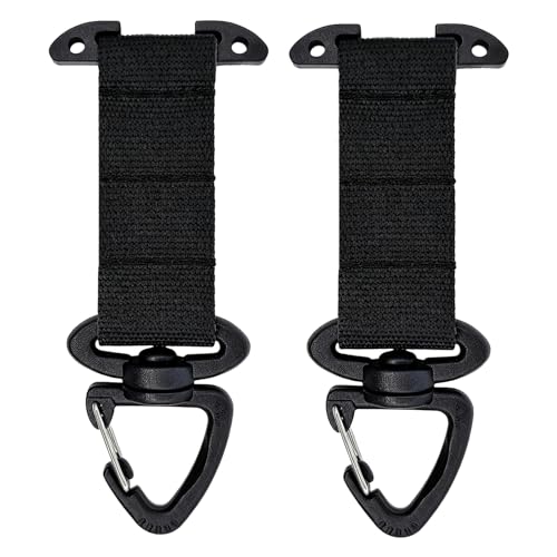 Ganchos giratorios MOLLE para colgar llaves y evitar la pérdida de guantes en el cinturón