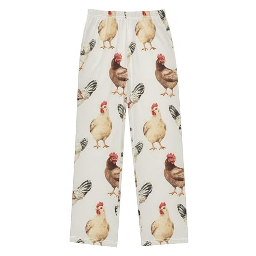 Pajama Pants Chickens Animal Pattern Long Sleep Pants Lounge Bottoms