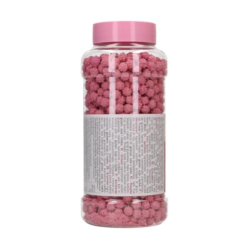 FunCakes Mimosa Dark Pink: Zuckerstreusel zum Dekorieren von Kuchen, Cupcakes & Torten, Zuckerdekor für Geburtstag, Babyparty und Gender Reveal - 500 g