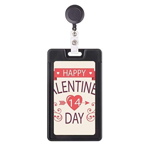 Porte-badge rétractable Saint-Valentin avec cœur rouge idéal pour blouse d'infirmière