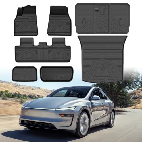 Tapis de sol Tesla Model Y Juniper 2025 2026 Mixsuper en TPE avec protection de dossier et coffre