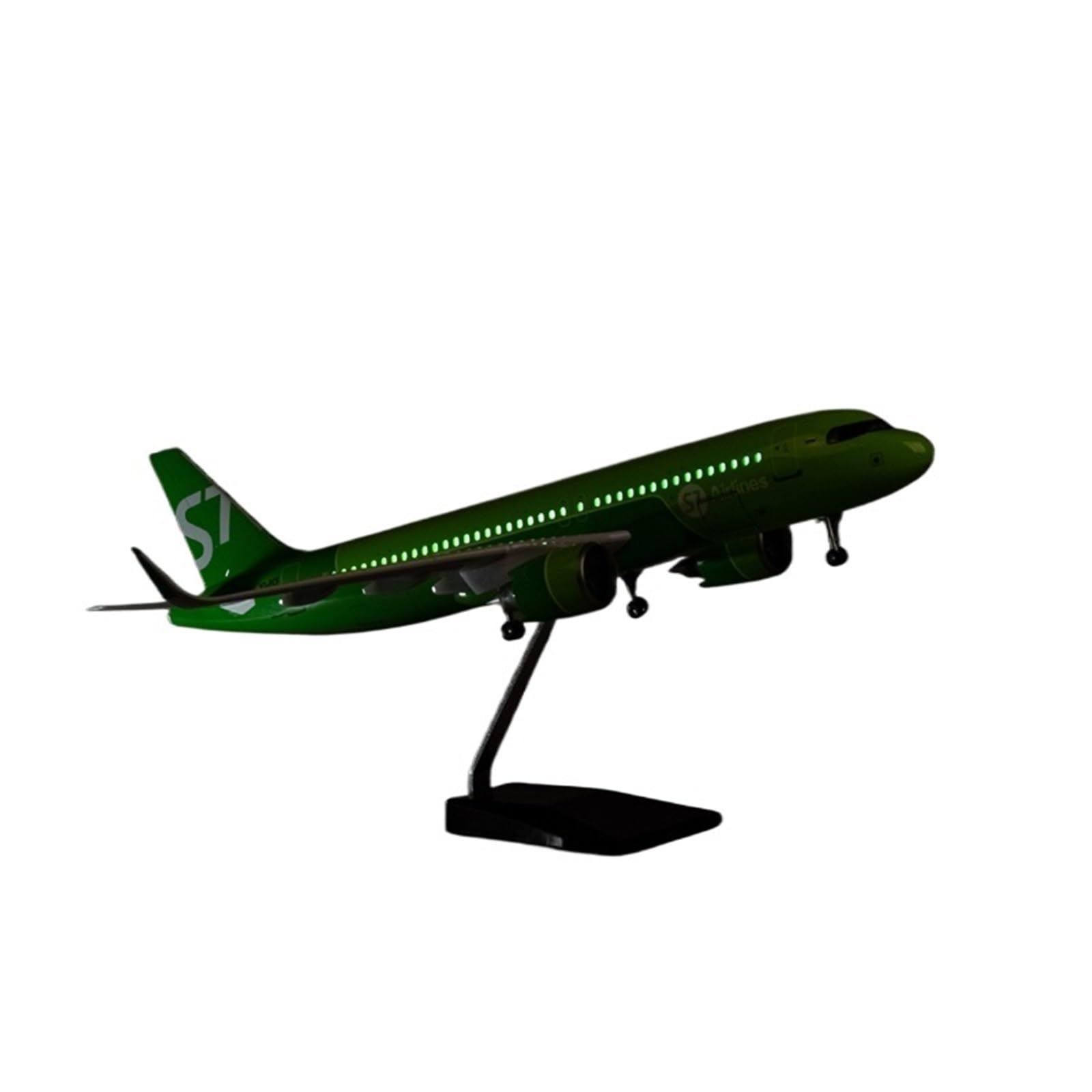Model redukcyjny samolotu Miniaturowy Model Samolotu 47 Cm W Skali 1:80 S7 Airlines Dla Airbusa A320neo, Model Samolotu Ze Stopu Dla Dorosłych Model lotniczy Replika samolotu(With light)