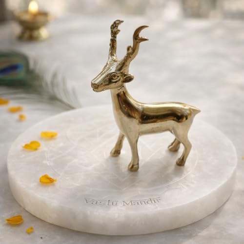 Image of Vastu Remedy Deer Idol for Energy, Stamina & Team Harmony | Pure Brass Decorative Showpiece for Home & Office | West-North-West Placement Brass Animal Figurine