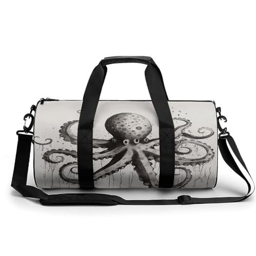 Gym Bag For Women Men Lightweight Octopus Print Duffel Bag Personalized Travel Bags For Travel Sports