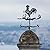 Various Shapes of Stainless Steel Creative weathervane, Black Metal Patio roof Outdoor Decorative weathervane, Outdoor Garden roof Fence weathervane (Rooster)