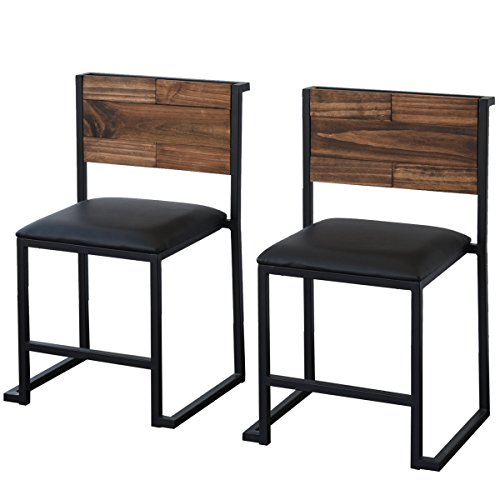 SEED(シード) ダイニングチェア(2脚セット) 450×410×760mm 座面高さ440mm ブルックリンスタイル アンティーク風 アイアン 完成品