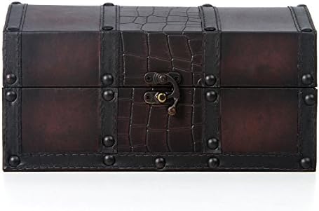 HOSLEY Decorative Wooden Storage Box with Leather Clasp 9 Inch Long. Ideal Gift for Wedding Special Occasion Study Home Den Dorm Spa Aromatherapy Settings Memories O4