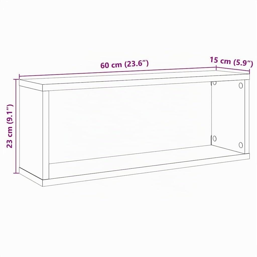 vidaXL Étagères Murales Cube 6 pcs, Supports Suspendus, Tablettes Flottantes, Meubles de Salon Salle de Séjour, Gris Béton Bois d'Ingénierie