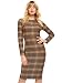 MakeMeChic Women's Elegant Long Sleeve Wear to Work Business Cocktail Pencil Dress Red L