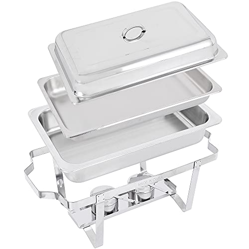 4 Pack Chafing Dish Buffet Set 8 Qt Stainless Steel Complete Chafer Set Catering Warmer Set With Water Pan, Fuel Holder For Parties, Dinners, Catering, Buffet And Weddings #TOP4