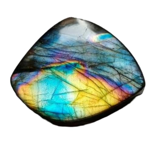 Pierre labradorite jaune de joaillerie forme cabochon fantaisie