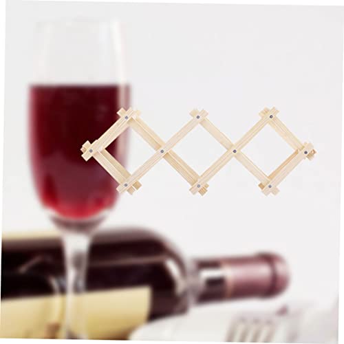 Soporte para botellas de vino plegable de madera maciza miniatura 6