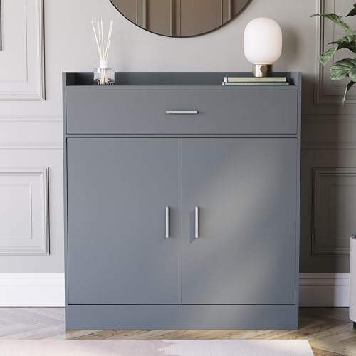 Vida Designs Dalby - Scarpiera moderna, con 2 ante e 1 cassetto, per corridoio, scarpiera, in legno, colore: grigio