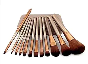 COSMAC Premium Premium Soft Makeup Brush Set Synthetic Bristle Professional Face And Eye Makeup Brushes Set With 12 Makeup Brushes | For Cream, Liquid And Powder and Foundation Brush