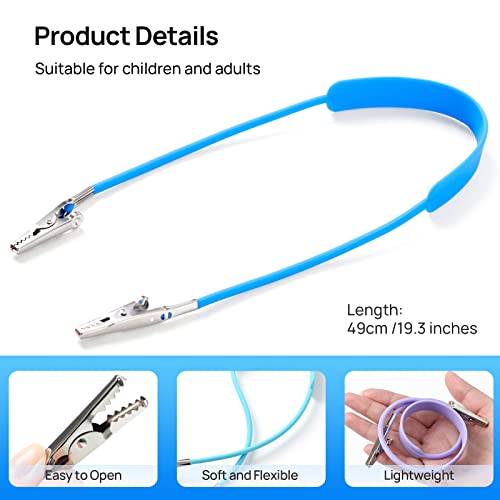 Jmu 10 Pcs Dental Bib Clips Autoclavable, Bib Holders Clips Widen Silicone Strap Individually Wrapped (1 Per Bag, Blue) #TOP5