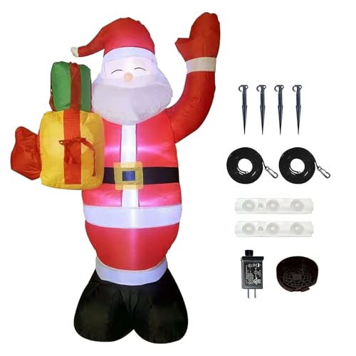 IGTOPS 150CM Aufblasbarer Weihnachtsmann mit LED Licht Riesige...