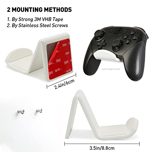 Oaprire Universal Controller Stand Holder 2 Pack For Xbox One Ps4 Ps5 Switch, Controller Wall Mount Gaming Accessories With Cable Clips&Anti-Slip Pads (White) #TOP4